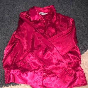 Button down red long sleeve shirt